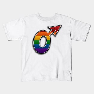 Halftone Gay Pride Male Gender Symbol Kids T-Shirt